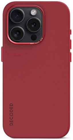 DECODED iPhone 15 Pro Max - Silicone Back Cover - Anti-Bacterieel - Geschikt voor MagSafe - Astro Dust Rood