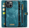 Caseme - Geschikt voor iPhone 15+ / 15 Plus - Vintage 2 in 1 portemonnee hoes - Lichtblauw