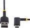 Startech.com R2ACR-15C - USB A naar C Oplaadkabel - Haakse 15cm 3A Aramidevezel Zwart