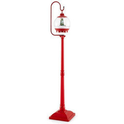 Coast Kerst Lantaarnpaal - Sneeuwbol - Geluidseffecten - Rood - 32 x 32 x 173 cm