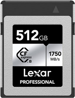 Lexar Professional CFexpress Type B Silver - 512GB - Leessnelheid tot 1750MB/s - Schrijfsnelheid tot 1300MB/s
