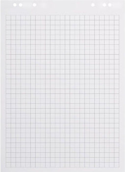 BRASQ Flipoverpapier - 65x98cm - Blanco/Ruit - 80 gram - flipover vellen - 50 vellen - Blanco vellen
