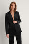 na-kd Velvet Blazer Dames - Reverskraag - Knoopsluiting - Zwart - Maat EU 38