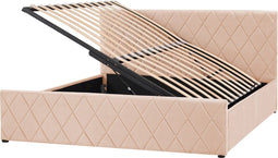 ROCHEFORT - Tweepersoonsbed - Beige - 160 x 200 cm - Fluweel