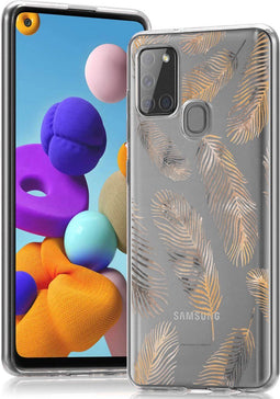 iMoshion Hoesje Geschikt voor Samsung Galaxy A21s Hoesje Siliconen - iMoshion Design hoesje - Meerkleurig / Veren design