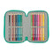 Driedubbele Pennenzak Real Betis Balompié Aquamarijn 12,5 x 19,5 x 5,5 cm 37 Onderdelen