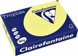 Trophee - Kopieerpapier A4 80gr citroengeel 500vel | Pak a 500 vel | 5 stuks