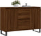 vidaXL - Dressoir - 104x35x70 - cm - bewerkt - hout - bruin - eikenkleur