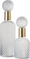J-Line decoratie fles + stop Relief - glas - transparant - small