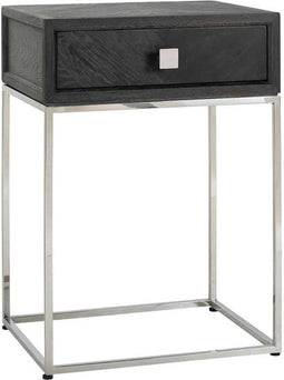 Richmond Interiors Nachtkastje Blackbone silver 1-lade (Black rustic)