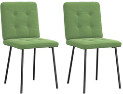 vidaXL - Eetkamerstoelen - 2 - st - fluweel - lichtgroen
