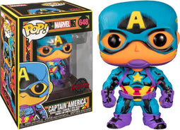 Funko Marvel - POP! Figuur - Black Light Captain America 9 cm - Multicolours