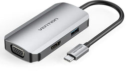 Vention TOAHB - USB 3.2 Gen 1 Type-C - 100W Power Delivery - Grijs/Zilver