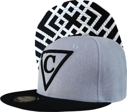 Capiche® Snapback Pet Heren – De X – Grijs & Zwart – Verstelbaar met Druksluiting – Sportcap – Baseball Cap – Mannen Cap