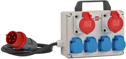 Brennenstuhl BKV 2/4 T - Compacte Stroomverdeler - 6 stopcontacten IP44 - Grijs