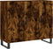 vidaXL - Dressoir - 90x34x80 - cm - bewerkt - hout - gerookt - eikenkleurig