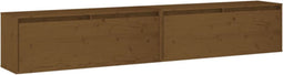 vidaXL - Wandkasten - 2 - st - 100x30x35 - cm - massief - grenenhout - honingbruin