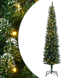 vidaXL - Kunstkerstboom - smal - met - 300 - LED's - 180 - cm
