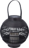 Zwarte ronde solar lantaarn 24 cm - Tuinverlichting - Tuinlampen - Solarlampen op zonne-energie