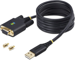 Startech.com 2m USB naar Null Modem Adapter - FTDI USB-A naar DB9 RS232 - ESD Bescherming - Zwart