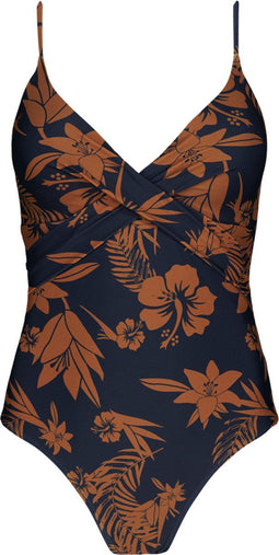 Barts Florence Shaping One Piece - Dames Badpak - Bloemenprint - Blauw - Maat 42