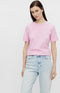 Pieces PCRIA SS FOLD UP SOLID TEE NOOS BC - T-shirt - Katoen - Pastel Lavender - Maat XS
