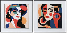 Schilderij Home ESPRIT Abstract Modern 80 x 3,5 x 80 cm (2 Stuks)