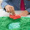 Kinetic Sand - Zandbak-set met 454 g groen origineel kinetisch zand opbergzandbak 4 vormen en gereedschap - Sensorisch speelgoed