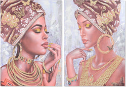 Schilderij Home Esprit Koloniaal Afrikaanse 70 X 3 X 100 Cm (2 Stuks)