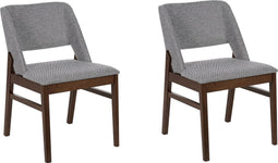 BELLA - Eetkamerstoel set van 2 - Grijs - Polyester