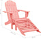 vidaXL - Tuinstoel - Adirondack - met - voetenbank - massief - vurenhout - roze