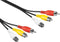Nedis Composiet Videokabel - 3x RCA Male - 3x RCA Male - Vernikkeld - 480p - 1.00 m - Rond - PVC - Zwart - Polybag