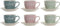 Set van 6 kopjes met schotel DKD Home Decor Blauw Roze Groen Keramiek (150 ml)