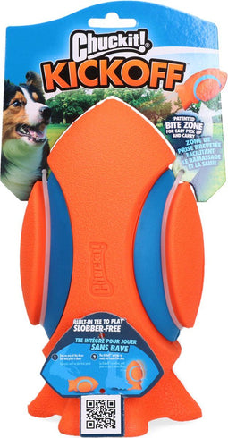 Chuckit! Kickoff – Hondenspeelgoed – Apporteerspeelgoed - Hondenbal – Duurzaam rubber – Oranje – 12 x 28 x 15 cm