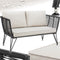 tectake® Sundo - Tuin-Loungesofa - Weerbestendig Rope-Design met Dikke Kussens - 131x131x71 cm