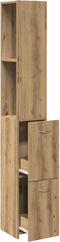 vidaXL - Badkamerkast - 25x25x170 - cm - bewerkt - hout - artisanaal - eikenkleurig