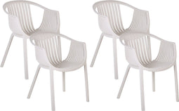 Beliani NAPOLI - Tuinstoelen set van 4 - Beige - Kunststof