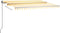 vidaXL - Luifel - automatisch - met - LED - en - windsensor - 400x300 - cm - geel - en - wit