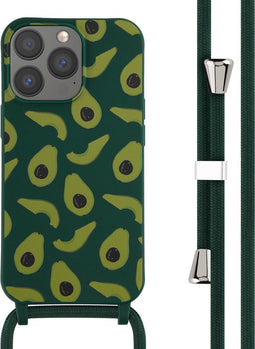 iMoshion Hoesje Geschikt voor iPhone 13 Pro Hoesje Met Koord - iMoshion Siliconen design hoesje met koord - Groen / Avocado Green