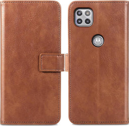 iMoshion Hoesje Geschikt voor Motorola Moto G 5G Hoesje Met Pasjeshouder - iMoshion Luxe Bookcase - Bruin