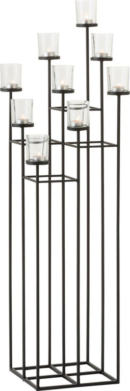 J-Line kaarshouder 9 Delen - metaal/glas - zwart