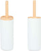 Toiletborstel Wit Hout Hars 10,2 x 38 x 10,2 cm (4 Stuks)