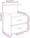 vidaXL - Nachtkastje - met - 2 - lades - 40x36,5x62 - cm - wit