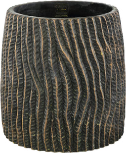 PTMD Bloempot Numayla - 40x40x40 cm - Cement - Zwart