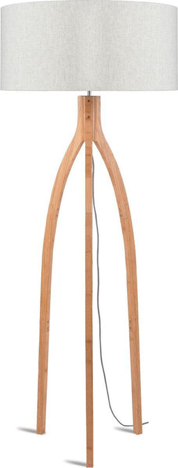 GOOD&MOJO Vloerlamp Annapurna - Naturel/Bamboe - Ø60cm - Scandinavisch,Bohemian - Staande lampen voor Woonkamer - Slaapkamer
