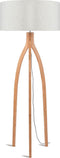 GOOD&MOJO Vloerlamp Annapurna - Naturel/Bamboe - Ø60cm - Scandinavisch,Bohemian - Staande lampen voor Woonkamer - Slaapkamer