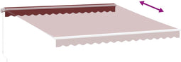 vidaXL - Luifel - handmatig - uittrekbaar - 400x300 - cm - bordeauxrood