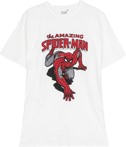 T-Shirt met Korte Mouwen voor kinderen Spider-Man Wit - S