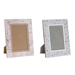 Handtas Dames DKD Home Decor Blauw Wit Grijs Kameel Licht Roze 16,5 x 2 x 21,5 cm (2 Stuks)