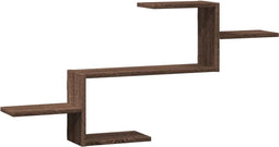 vidaXL - Wandschap - 104x15x49 - cm - bewerkt - hout - bruin - eikenkleurig